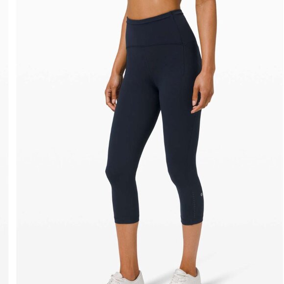 Lululemon Swift Speed High-Rise Crop 21" Navy Leggings - Picture 1 of 8